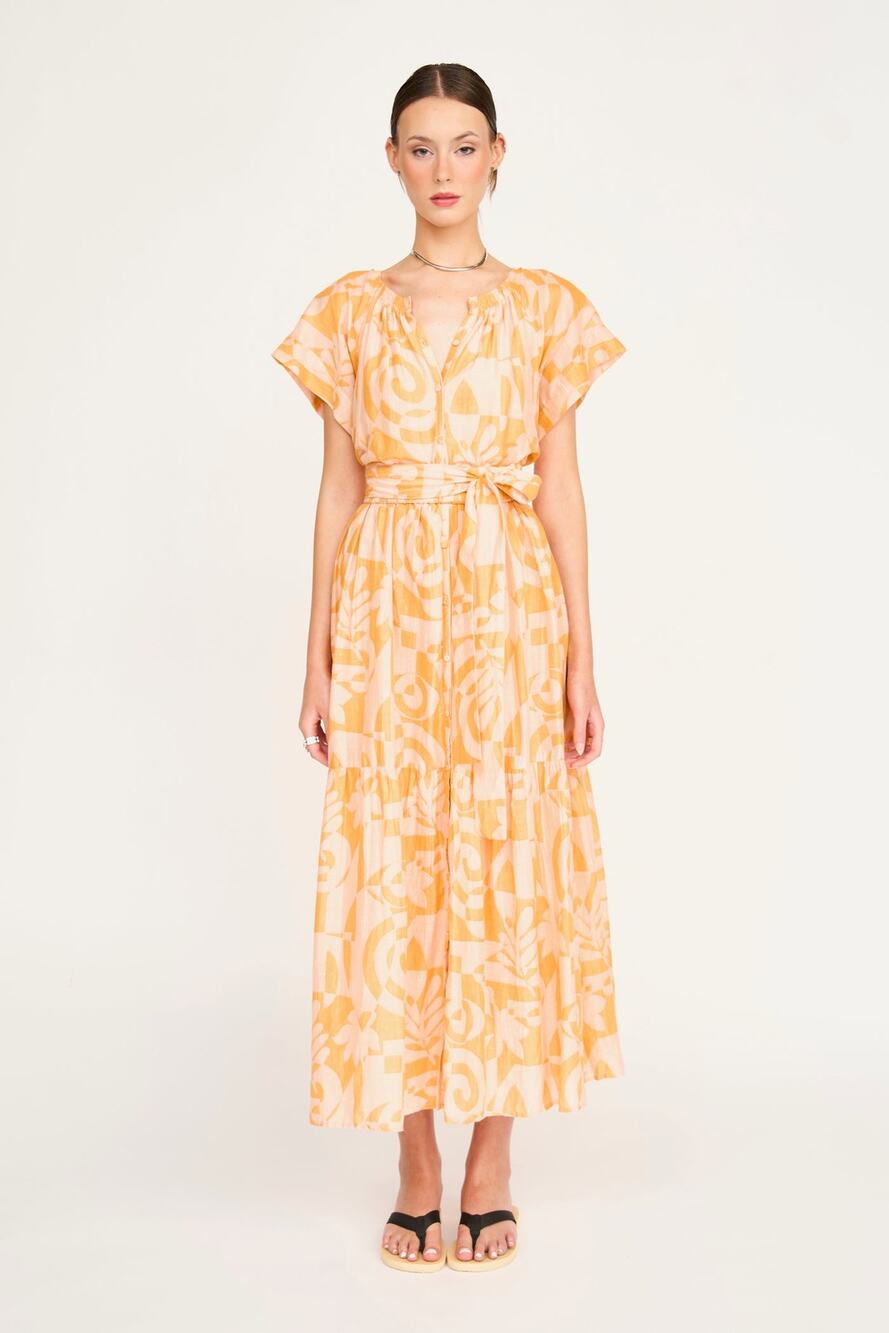 Mirth Vienna Maxi Dress in Orangesicle XS